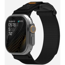 Aulumu Watch Ultra 1-2 ve Series 10/9/8/7/6 Uyumlu Mag Buckle Mıknatıslı Slim Kordon (A11) Siyah
