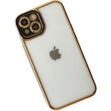 Gray Line Gry  iPhone 14 Plus Kılıf Liva Lens Silikon - Siyah Nel1