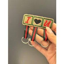 Gönülden Tasarım I Love You Yazıı Halkalı Arma Dikiş Aksesuarı 7x3 cm