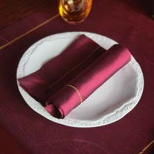 Alesta Home Alesta Home Sarı Zikzak Dikişli Fuşya İpek Peçete 45x45 cm PCT010