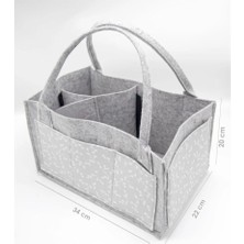 Gray Line Gry  keçe Anne Bebek Bakım Çantası 772 Gri Çiçek Nel1