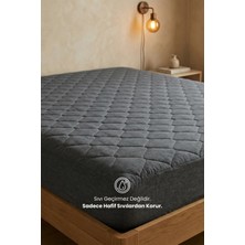 Nart Home Yatak Alezi Pamuklu Kapitone Fitted Full Kenar Yatak Koruyucu Gri