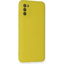 Gray Line Gry  Samsung Galaxy A02S Kılıf Nano Içi Kadife Silikon - Sarı Nel1