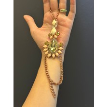 Gönülden Tasarım Zirkon ve Kristal Taşlı Dikiş Giyim Aksesuarı 9x5 cm