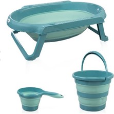 Gray Line Gry  katlanır Banyo 3'lü Küvet Seti 765 Turkuaz Nel1