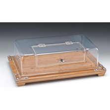 Biradlı Ahşap Standlı Teşhir Tepsisi