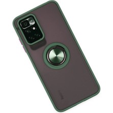 Gray Line Gry  Xiaomi Redmi 10 2022 Kılıf Montreal Yüzüklü Silikon Kapak - Yeşil Nel1