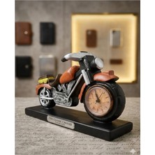 TeknoBeyza Dekoratif Nostaljik Motosiklet Tasarımlı Masa Saati – Retro Motor Figürlü Masa Üstü Saat, Ofis ve Ev Için Vintage Hediyelik Aksesuar