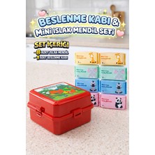M&H 2 Katlı Beslenme Seti: 1 Adet Yemek Kabı + 8 Adet Islak Mendil