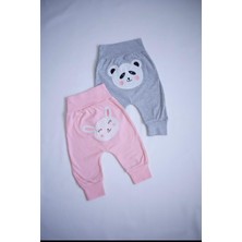 Softleaf Bebek Baskılı Şalvar Pantolon 2’li Set – Panda & Ayıcık