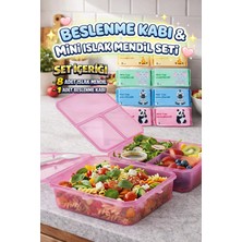 M&H 4 Bölmeli Beslenme Seti: 1 Adet Yemek Kabı + 8 Adet Islak Mendil