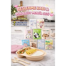 M&H 3 Bölmeli Beslenme Seti: 1 Adet Yemek Kabı + 9 Adet Kağıt Mendil