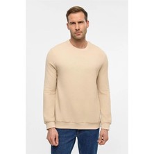 Süvari Bej Regular Bisiklet Yaka Sweatshirt