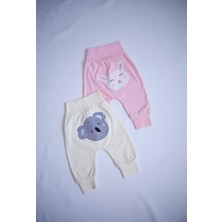 Softleaf Bebek Baskılı Şalvar Pantolon 2’li Set – Panda & Ayıcık