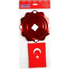 Vatan Metalize Sıralı Bayraklı Zincir Süs - 2 Adet