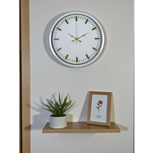 MegaSepet Mey Ithalat® Beyaz Zarafet 40 cm Metal Duvar Saati