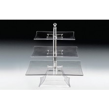 Biradlı Üç Katlı Policarbon Tepsili Teşhir Standı