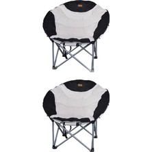Kılıçaslan Camp Madfox 2'li Moonchair Deluxe Katlanır Kamp Sandalyesi Siyah/gri