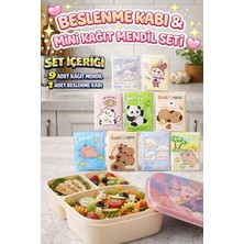 M&H 3 Bölmeli Beslenme Seti: 1 Adet Yemek Kabı ve 9 Adet Kağıt Mendil