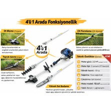 Bolat Benzinli Çoklu Kullanım Tırpan 1.6 Kw Çapa 2.2 Hp Çıt Kesme Dal Budama 51 cc  Devir 8400 Rpm Testere