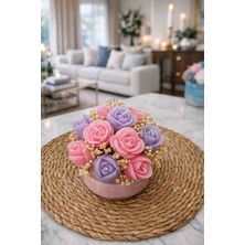 Bead Taş Saksıda El Yapımı Kokulu Mum Çiçek Aranjmanı – Dekoratif, Şık ve Kalıcı Masa Üstü Süsü