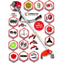 Cros Lombard Italy Bravento 628 x Seri Yan Tırpan+ Akrobat Çapalama + Toprak Eşeleme 15 Parça Arazi Seti