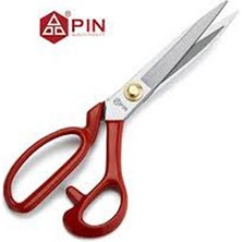 Pin Kumaş Kesim Makası 8 Numara Somunlu Kırmızı Renkli 1 Adet Kesim Aracı