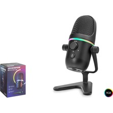 ForWhat Büro Ev Ofis Hediyesi Için Siyah 2mod 192KHZ 24BIT Typec Gaming Rgb Mikrofon