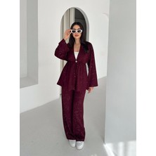 Elaxi Kadın Simli Uzun Kol Modal Kumaş Kimono Pantolon Ikili Takım – Şık ve Rahat Kadın Takım