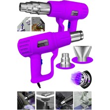 Moonshop Alman Seri 4500 Watt Pro Darbeye Dayanıklı Bakır Sargılı Rezistans 2 Kademeli Sıcak Hava Tabancası