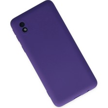 Gray Line Gry  Samsung Galaxy A01 Core Kılıf Nano Içi Kadife Silikon - Mor Nel1