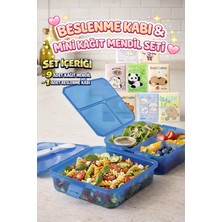 M&H 4 Bölmeli Beslenme Seti: 1 Adet Yemek Kabı + 9 Adet Kağıt Mendil