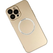 Gray Line Gry  iPhone 14 Pro Max Kılıf Jack Magneticsafe Lens Silikon - Gold Nel1