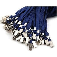 Sarff Yaka Kartı Ipi Klipsli Mavi - 50 Adet