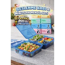 M&H 4 Bölmeli Beslenme Seti: 1 Adet Yemek Kabı + 8 Adet Islak Mendil