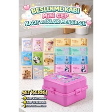 M&H 2 Katlı Beslenme Seti: 1 Adet Yemek Kabı + 9 Adet Kağıt Mendil + 8 Adet Islak Mendil