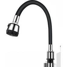 Moonshop Siyah 2 Fonksiyonlu Oynar Gövdeli Tasarruflu Kubar Su Musluk Başlığı