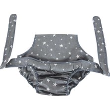 Sevi Bebe Gri Yıldızlı Kumaş Mama Sandalyesi Yıkanabilir Portatif Özellikli Pamuklu