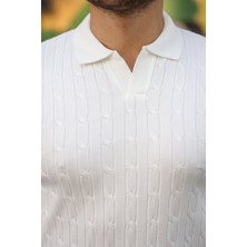 Deridün Yıldız Shoes Erkek Saç Örgü Desen Uzun Kollu Triko