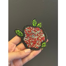 Gönülden Tasarım Ütü Ile Yapışan Taşlı Çiçek Arma 7x7 cm