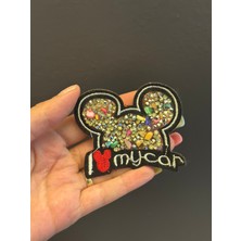 Gönülden Tasarım Ütü Ile Yapışan Fare Kulağı Taş Işleme Arma 7x5 cm