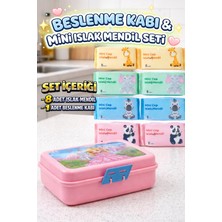 M&H Beslenme Set: 1 Adet Beslenme Kabı ve 8 Adet Islak Mendil