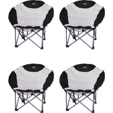 Kılıçaslan Camp Madfox 4'lü Moonchair Deluxe Katlanır Kamp Sandalyesi Siyah/gri