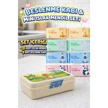 M&H Beslenme Set: 1 Adet Beslenme Kabı ve 8 Adet Islak Mendil