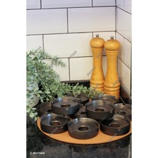 Mutsan 5'li Siyah Paslanmaz Çelik Kapaklı Küllük Seti | 10 cm 430 Kalite Kültablası | Restoran, Kafe ve Otel
