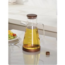 Mien Borosilikat Cam Ölçülü Yağlık / Sürahi – Ahşap Kapaklı