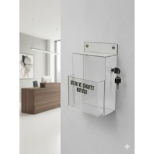 Soylu Pleksi Dilek Şikayet Öneri Kutusu Önden Cepli Şeffaf Duvara Monte (SV479)