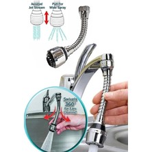 Moonshop Turbo Flex Plastik Hortumlu Esnek Ayarlanabilir Musluk Başlığı 2 Aşamalı