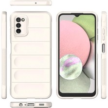 Gray Line Gry  Samsung Galaxy A03S Kılıf Optimum Silikon - Krem Nel1