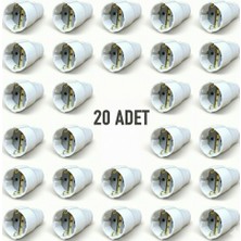 İNWATT Dişi Fiş 20 Adet Topraklı Yüksek Dayanımlı Beyaz